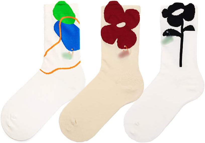 Hiking Socks Socks for Women 3 Pair Socks Soft Cotton Socks Womens Retro Socks Suitable for Daily Wear Walking Socks
