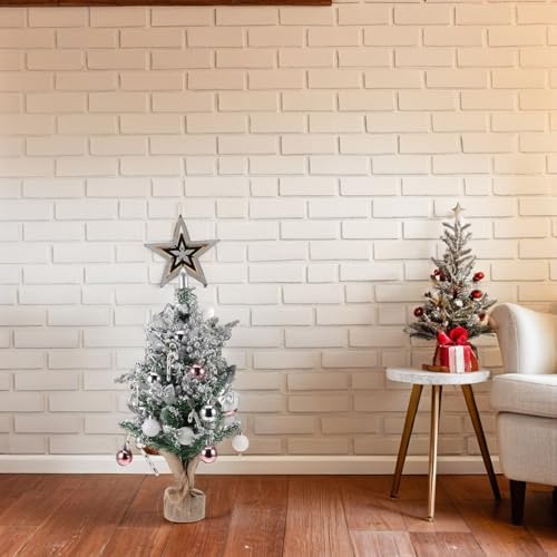 Árbol de Navidad mini de 60 cm para interiores sin espacio y sin luz 7