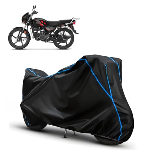 Image of Water Resistant Bike Cover for Hero Splendor Plus | All Weather UV & Heat Resistant, Dustproof, Triple Stitched, Windproof Elastic Bottom
