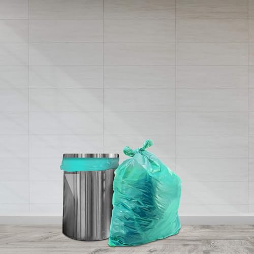 Image of Amazon Brand - Presto! 100% Compostable Garbage Bags | Small | 45 Count | 15 Bags X 3 Rolls | 17 X 19 Inches | Eco-Friendly | Green