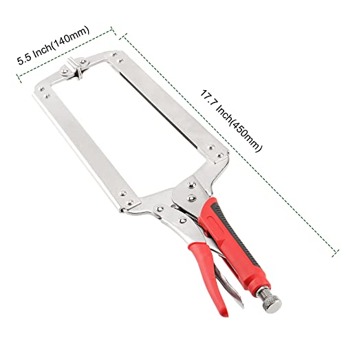 Pingeui 2 Pcs 18 Inch C Clamp Locking Pliers, Heavy Duty C Clamps With Swivel Pads And Rubber Handle Sleeve, Adjustable Welding Woodworking Tools, 7 Inch Max Jaw Opening #TOP1