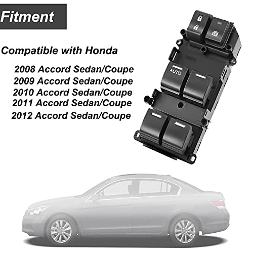 Front Left Driver Side Electric Master Power Window Switch Replacement For 2008 2009 2010 2011 2012 Honda Accord #TOP4