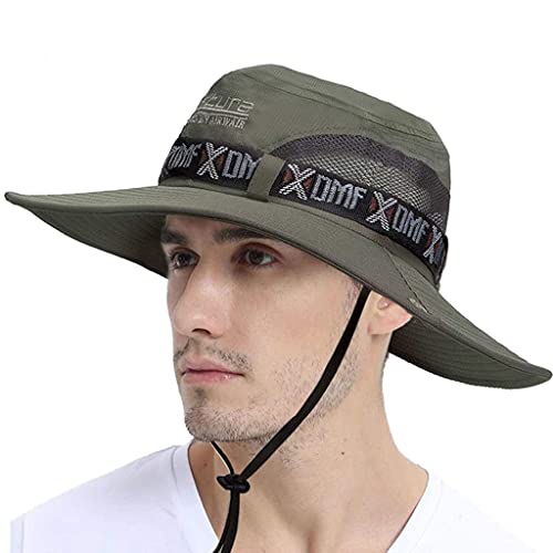 GUSTAVE Synthetic Summer Outdoor Sun Protection Round Cap Wide Br...