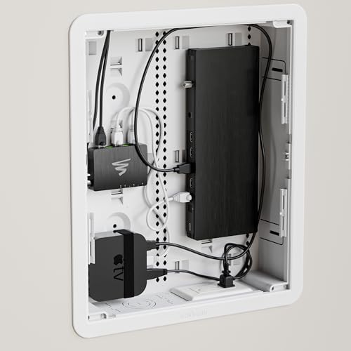 Legrand - OnQ Cable Management, In-Wall Media Box, Dual Purpose Structured Wiring Enclosure with Mounting Bracket, Home Networking Panel, 17 inch, White, ENP1705NAV1 by On-Q - Image 4