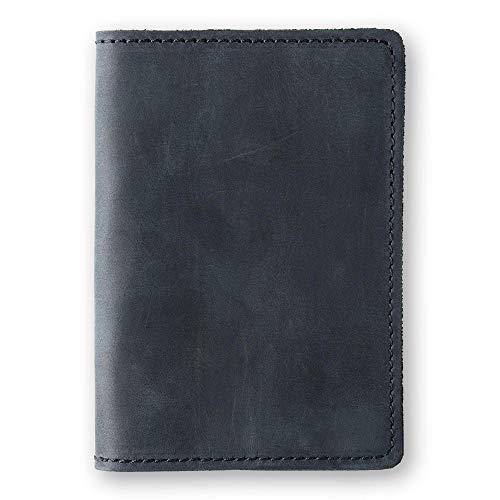 Pegai Personalized Passport Cover 100% Soft Touch Rustic Leather, Travel Document Holder Organizer Case, Slim And Lightweight Minimalist Design (Charcoal Black) #TOP4