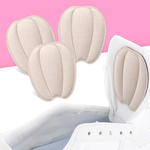 Image of 3 Pairs Tongue Pads for Shoe Too Big, Non Slip Tongue Cushion Insert for Loose Shoe Size Reducer Heel Pads Grips Cushion Inserts Replacement Shoes Filler for Men Women (Beige)