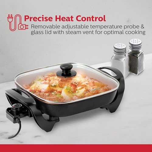 image for Holstein Housewares 12-Inch Electric Skillet and Frying Pan with Glass