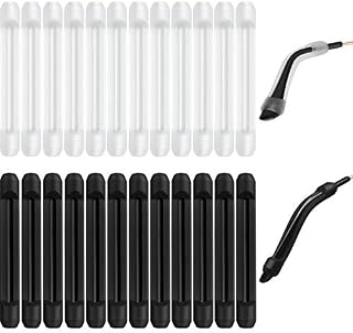 12 Pairs Silicone Eyeglass Ear Cushions Eyeglass Pads Anti Slip Glasses Ear Hook Eyeglass Strap Holder for Reading Glasses (Black, White)