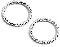 Vista 8 de Hoop Piercing Sterling Silver 20 Gauge Handmade Eyebrow Septum Huggie Cartilage Nose Tragus Earrings