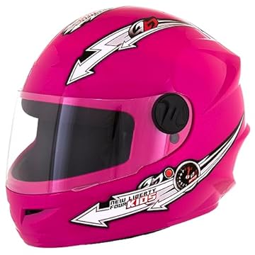 Capacete Infantil Pro Tork Liberty Four Kids Varias Cores Moto Fechado Unissex Masculino Feminino Criança Rosa