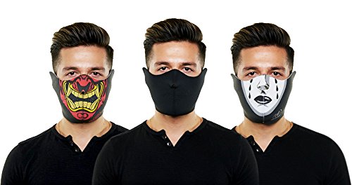 Neoprene Ski-Mask With Innovative Halloween Designs (3 Pack, Black Tears, Warchild, And Plain Black) #TOP12
