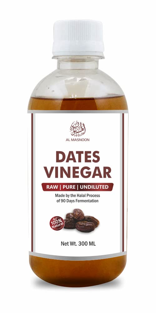 AL MASNOON Dates Vinegar Raw & Undiluted / Khajur ka Sirka / 100% Natural and Pure 300ml