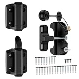SANKINS Self-Closing Gate Hinges and Key Lockable Gate Latch Kit, Fence Gate Hardware Kit for Wooden Fence, Pool Safety Fence Adjustable Hinges and Double-Sided Latches Hardware for Metal, Woode