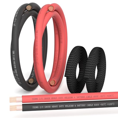 TKDMR 2/0 AWG Battery Cable Set (10FT Total)