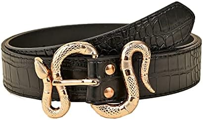 Atbsq Belts for Women,Women Fashion Leather Belt for Jeans Pants Dress with Snake Belt Buckle