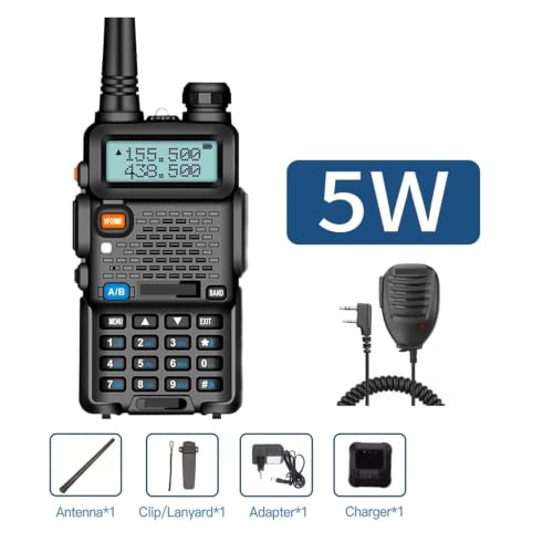 Walkie talkie tri-power de gran alcance con 128 canales y micrófono de mano incluido 3