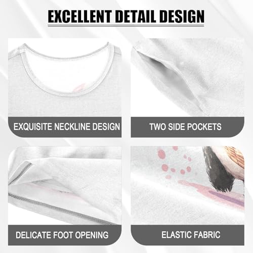 Panda Balloon Flower Pajama Set Short Sleeve Pajamas Shorts Sets Cotton Soft Loungewear Sleepwear 5Y4