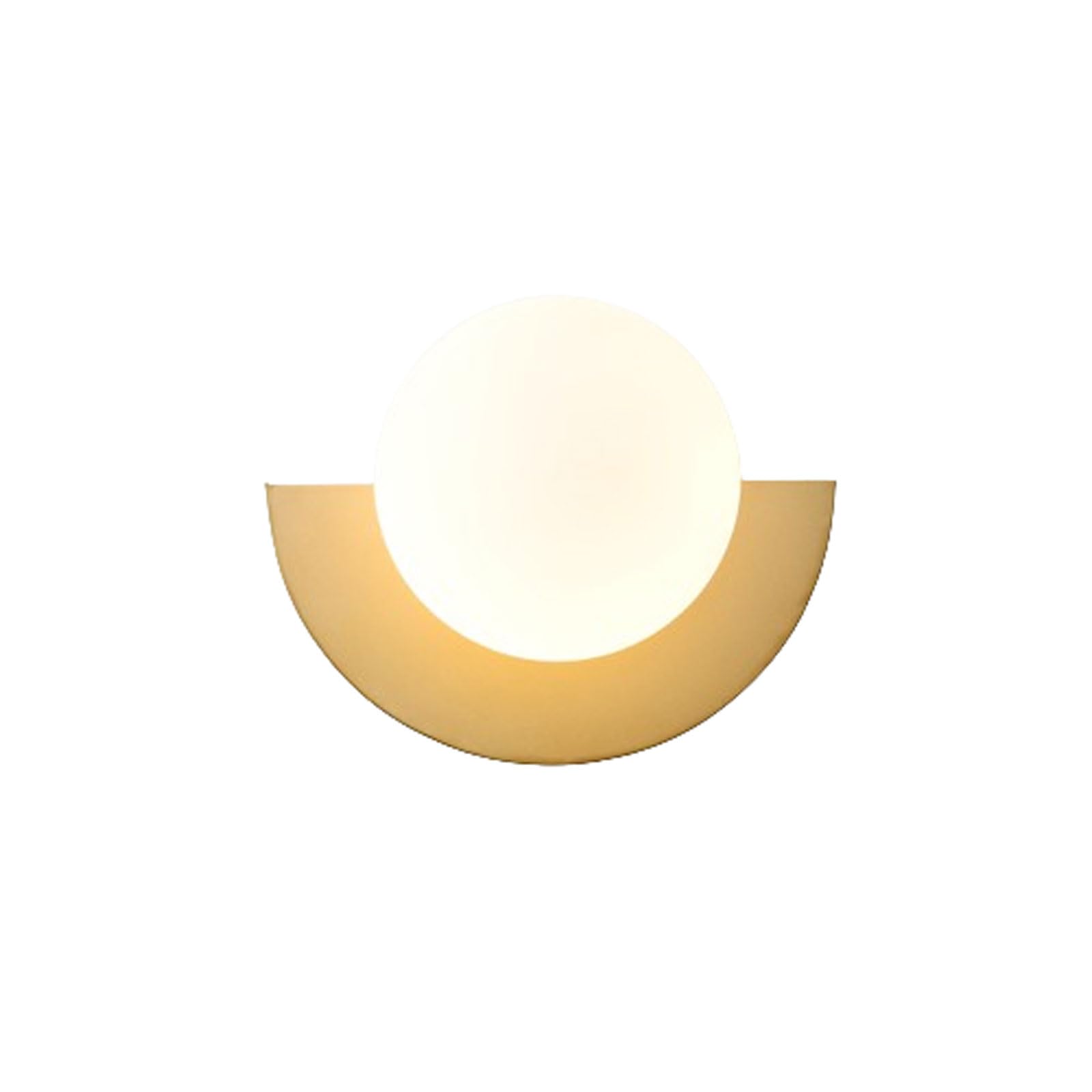 HYJAUSXB Nordic Style Half Moon Wall Sconce - 7W 3000K Round LED Light Fixture for Indoor Use Perfect TV Background Living Room & Bedroom Lighting
