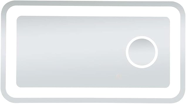 Elegant Decor Lux 20in x 36in Hardwired LED Mirror with Magnifier and Color Changing Temperature 3000K/4200K/6000K