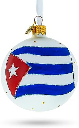 Flag of Cuba Glass Ball Christmas Ornament 3.25 Inches (Made in Ukraine) - Image 6