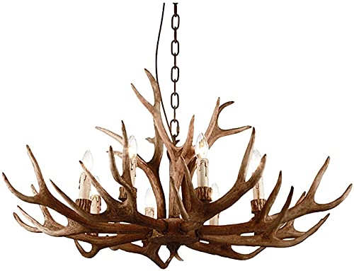 Lustre vintage E14 en résine et verre à 8 lampes pour éclairage de salon