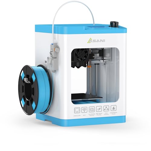 Image of Fully Assembled Mini 3D Printer for Kids and Beginners, Complete Starter Kit, Auto Leveling 3D Printing Machine, PLA Filament, SD Card, WiFi, MAC Windows Linux (Blue (Upgraded Tina2 Plus Version))