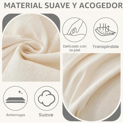 Miniatura 5 de Royhom Manta Cubre Sofa, Fundas Para Sofas 2 Y 3 Plazas, Funda Para Sofá Universal, Fundas Sofá De Chenille Antiarrugas Con Borlas Decorativas Beige Blanco, 180x300 Cm