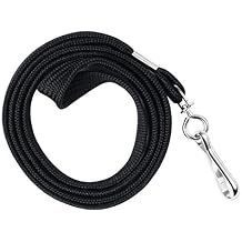 HOSL 100 Pack Badge Lanyards Office Lanyard ID Card Lanyards Business Card Lanyards الطلاب Lanyards الموظف Lanyards Round 36 "مع خطاف دوار أسود عريض