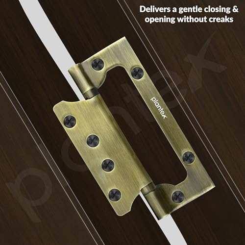 Image of Plantex Butterfly Hinges for Door /Stainless Steel Door Hinges /5 Inch x 14 Gauge Hinge /2.5 mm Hinges for Home /Office /Hotel /Non-Mortise Hinge - Pack of 6 (Brass Antique)