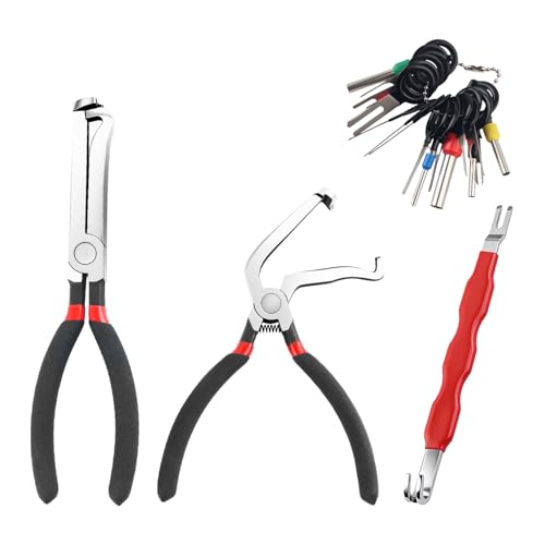 Electrical Disconnect Pliers for Cars with Terminal Removal Tool Kit,Sturdy Electrical Connector Pliers with Double Head/60° Head/Straight Heads,Essential Electricals Connection Plier