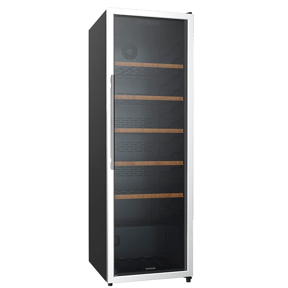 INFINITON Vinoteca Industrial WFL-310-151 Botellas, Clase G, Baldas de madera, Cristal templado, Cierre con llave, Termostato regulable