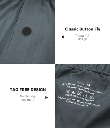 EA'S SECRET Men's Pajama Pants Lightweight Rayon Made From Bamboo Pants for Mens Summer Lounge Sweatpants with Pockets3