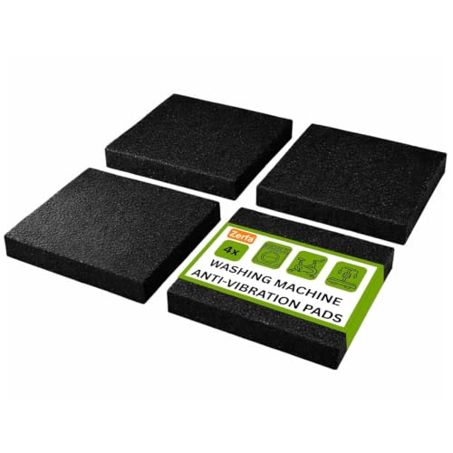 Image of Zerfa 4 Pcs Pack Anti-Vibration Soft Rubber Washer Mat, Shock Absorbing Washer Pads, Non-Skid Protector Mat for Washing Machine Dryer Treadmill Compressor Furniture