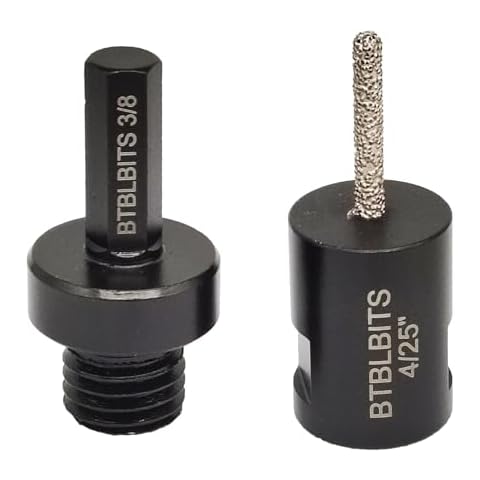 BTBLBITS Diamond Mortar Raking Bit - 4/25" x 1" Mortar Router Bit with 5/8-11 Thread Plus 3/8" Hex Shank Adapter for Tuck Pointing, Granite, Marble, Masonry, Brick, Stone Removal Cover