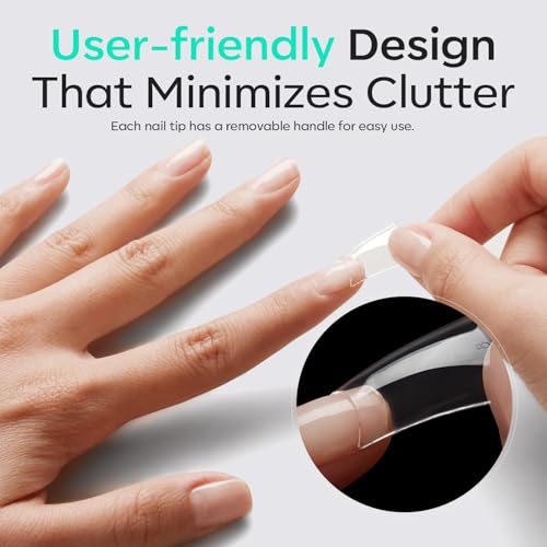 Image of Modelones Duck Nail Tips Short Flare Pre-shape Half Cover Soft Gel Wide Kit