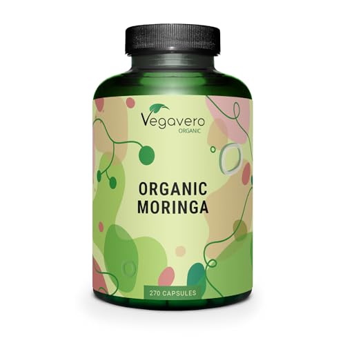 Image of Vegavero Organic Moringa Oleifera Capsules 1800 mg | NO Additives | Pure Powder - Premium Quality | Lab-Tested & Non-GMO | Malunggay Supplement | 270 Capsules | Vegan