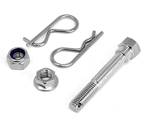100% Stainless Steel Trailer Hitch Pin Anti-Rattle No Wobble Bolt Keeper Grip Clip Kit, 5/8-Inch Pin Diameter Fits 2 1/2 In. Receivers #TOP1