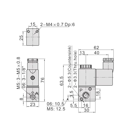 Électrovanne 3V1-M5 AC110V pour résoudre les pannes d'inversion de vérin pneumatique