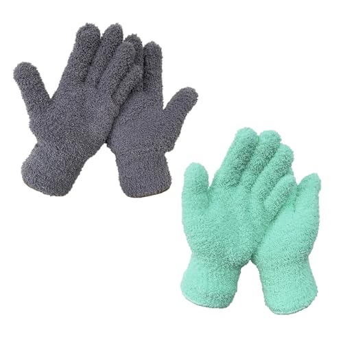 Dyswtue 4 Piezas Guantes De Microfibra Para Quitar El Polvo, Reutilizables Y Lavables, Guantes De Limpieza Domésticos Para Hombres Y Mujeres, Para La Casa, Persianas, Coches, Lámparas, Plantas