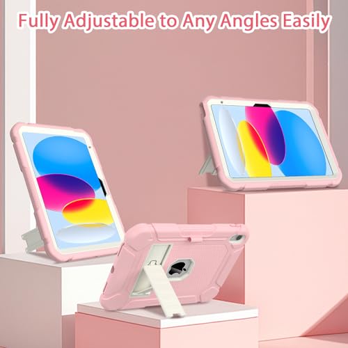 BMOUO Case for iPad (A16) 11th Generation 11 Inch 2025/iPad 10th Generation 10.9" 2022 - with Kickstand & Pencil Holder, Heavy Duty Shockproof Protective iPad 11th 10th Generation Case, Pink by BMOUO - Image 6
