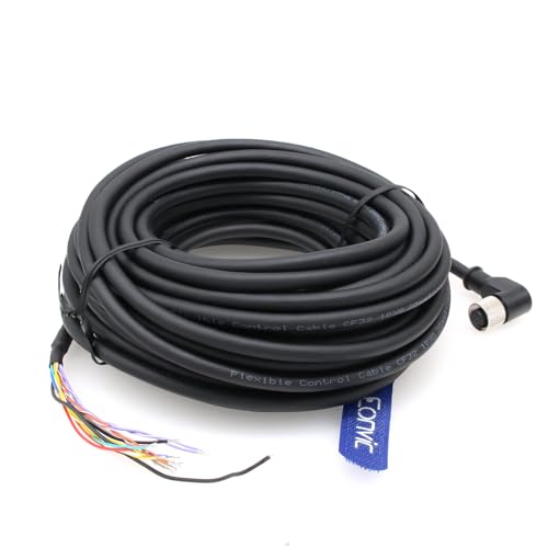 Cable Cognex CCB-PWRIO M12 de alta fidelidad y 12 pines para automatización In-Sight 2000 7000 8000