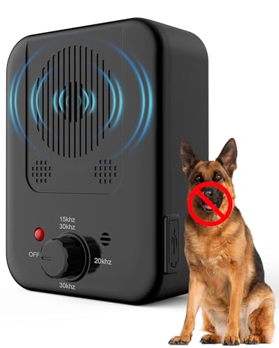 L LESTAVEN Ultrasonic Bark Control Device 3 Adjustable Modes for Small Medium & Large Dogs 32ft Range Suitable for Indoor & Outdoor Use (Black)