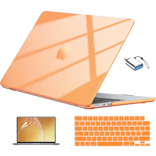 Image of EooCoo for MacBook Air 13 inch Case M5 /M4 /M3 /M2 2026-2022, Crystal Orange