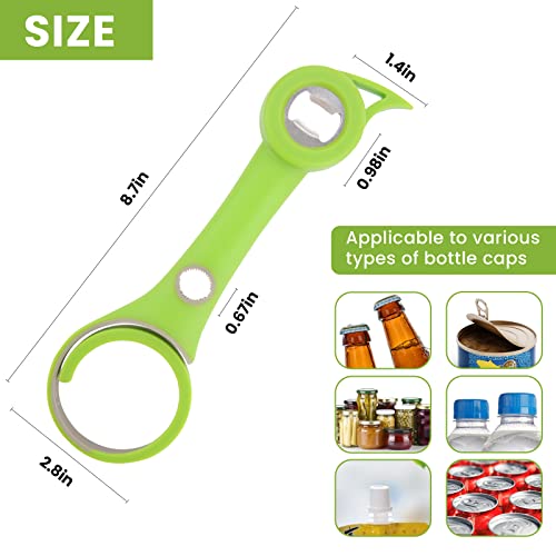 6 In 1 Multi Function Can Opener Bottle, 2 Pack Jar Opener Bottle Opener, Beer Bottle Opener, Multi Kitchen Tool For Jelly Jars Children Seniors Arthritis Sufferers (Red And Green) #TOP1