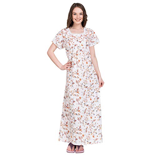 Image of Women's Cotton Nighty Night Gown Multicolore /Cotton Nighty for Pregnant Ladies /Women Night Gowns for Day Wear /Night Wear (Multicolour)(Available Sizes XL & XXL)