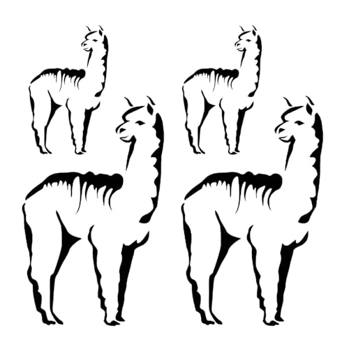 Alpaca 4pcs Black Fused Glass Decals