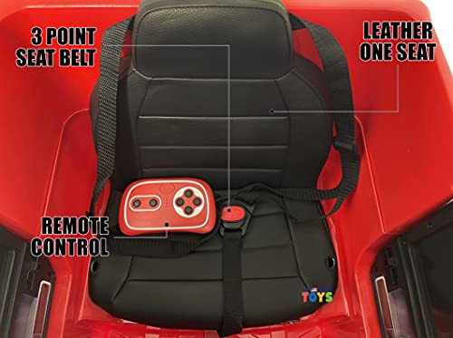 Ride On Toys - 12V Battery Ride On Car With Remote Control – Americas Toys Electric Car For Kids With Open Doors, Leather Seat, 3 Point Seat Belt, Mp3 Music, Compatible With Mercedes-Benz Red #TOP5