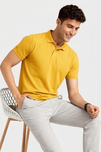 Image of Premium Cotton Pique Polo T-Shirt for Men | Half Seelves Regular Fit | Polo Neck - Ultra-Soft Breathable Fabric | Moisture Wicking
