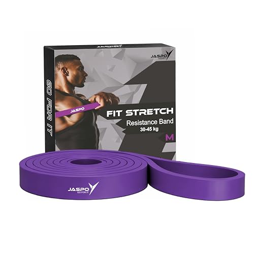 Image of Jaspo Fit Stretch Latex Resistance Band for Workout | Durable Exercise & Stretching Bands for Home Gym | Strength Training, Flexibility & Mobility | Ideal for Men & Women - M (30-45 kgs)