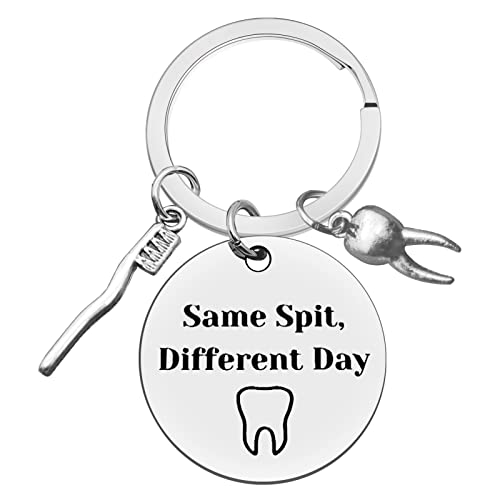 Ximalun Dentist Gifts for Women Men Dental Hygienist Gifts Same Spit Different Day Keyring Dental Assistant Gifts Dental Student Gift Dentist Graduation Gifts Dentist Office Orthodontist Gifts